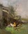 French 19th Century French Barnyard Oil Painting Signed H. Lambert for Galien-Laloue For Sale - Image 3 of 12
