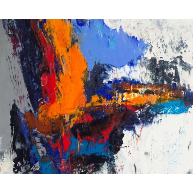 Abstract Abstract Oil on Board Painting by Harry Mintz For Sale - Image 3 of 7