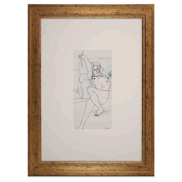 Sergio Barletta, Nude of Woman, China Ink, 1970s For Sale