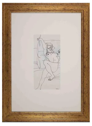 Sergio Barletta, Nude of Woman, China Ink, 1970s