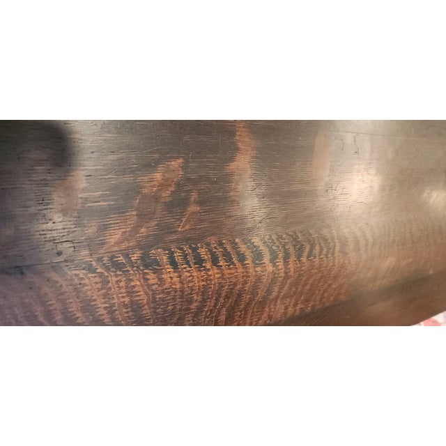 Antique Arts & Crafts MIssion Style Quarter-Sawn Oak Slant Secretary Desk For Sale - Image 14 of 16