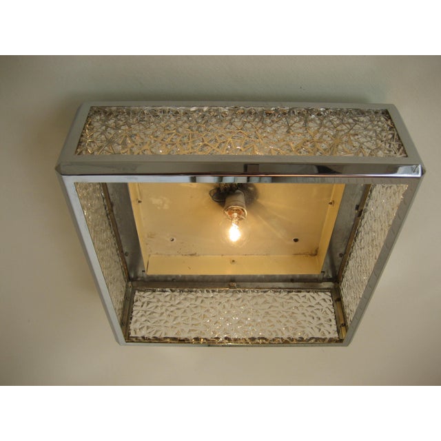 Vintage Ceiling Lamp with Plastic Sheets in Chomed Profiles, 1970s For Sale - Image 13 of 15
