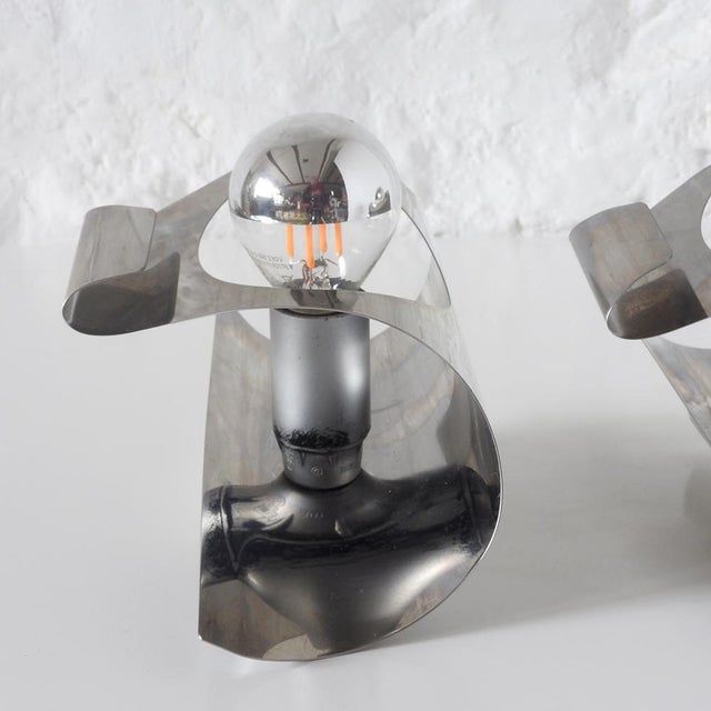 Metal French Space Age Wall Lights, 1970s, Set of 2 For Sale - Image 7 of 13