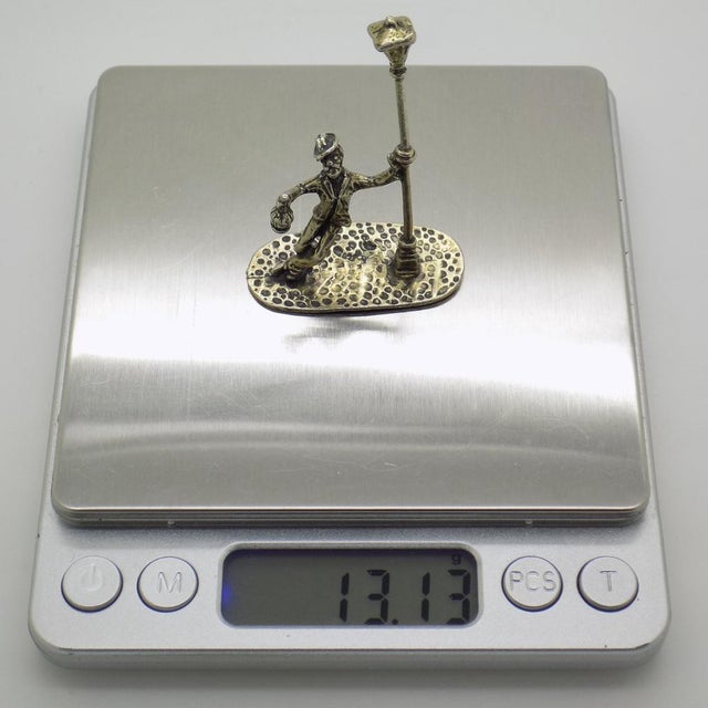 Vintage Italian Silver Drunken Man Figurine, 1980s For Sale - Image 9 of 12