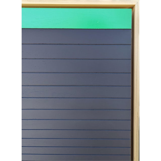 Matthew Reeves Contemporary Black and Green Linear Abstract Geometric Groove Painting, 2022 For Sale - Image 4 of 9