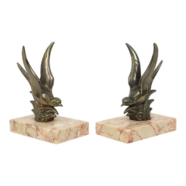 Art Deco Swallows Bookends, 1930s, Set of 2 For Sale - Image 4 of 14