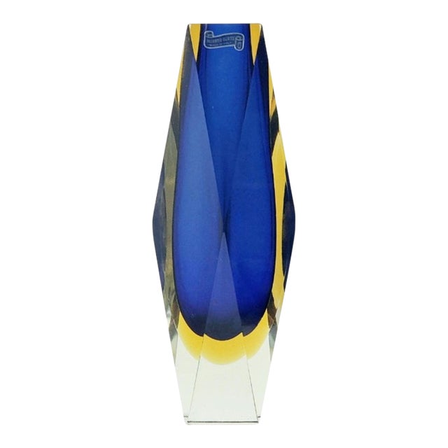 Mid-Century Sommerso Murano Glass Vase by Flavio Poli for Alessandro Mandruzzato, Italy, 1970s For Sale