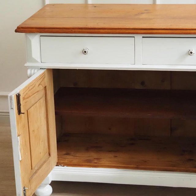 Gründerzeit White Chest of Drawers with Doors For Sale - Image 6 of 13