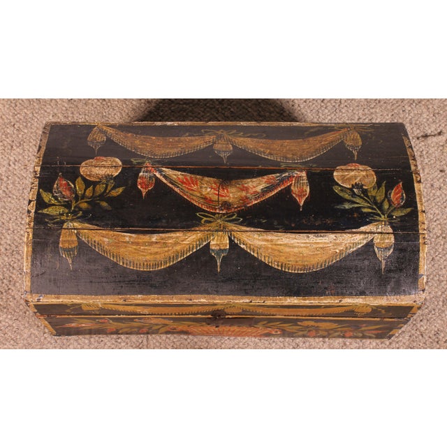 Norman Wedding Chest in Painted Wood, 1800s For Sale - Image 9 of 11