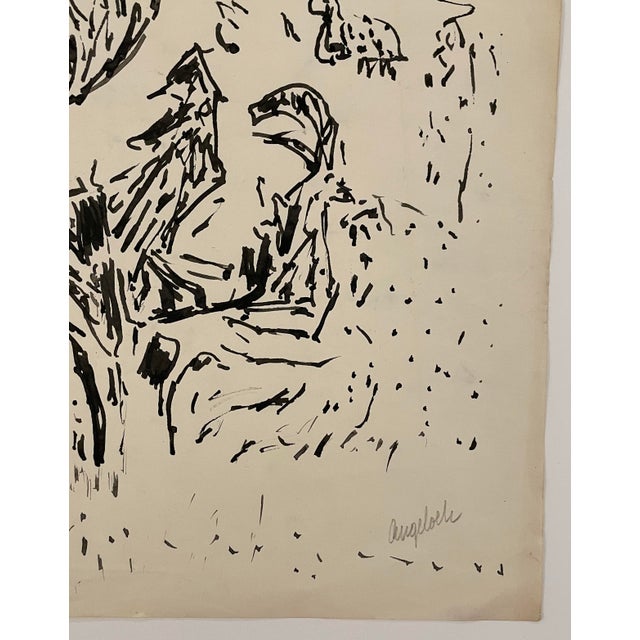 Watercolor / ink wash on paper by Robert Henry Angeloch (1922-2011). Signed lower right. Bob Angeloch was born in Richmond...