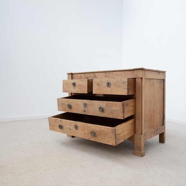 Antique French Chest of Drawers in Walnut and Cherry Wood, 1880 For Sale - Image 3 of 8