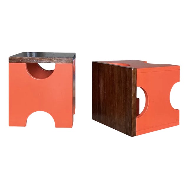 Set of Dado Stools attributed to Ettore Sottsass for Poltronova, 1960s For Sale