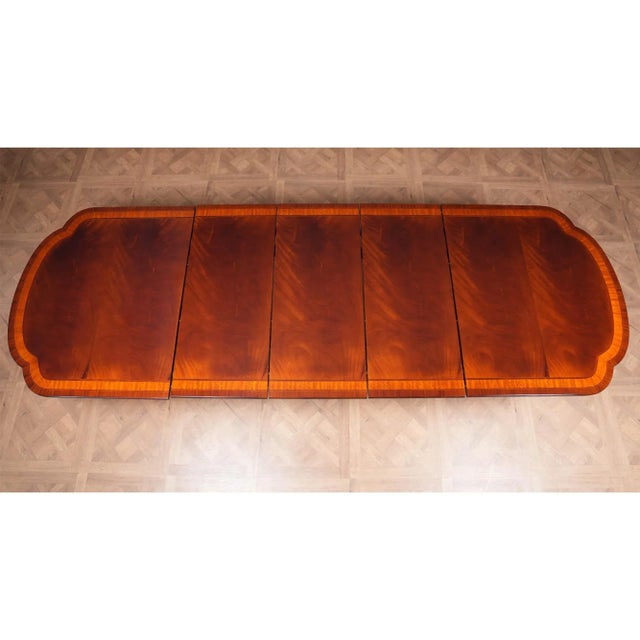 Traditional Scalloped Corner Mahogany Dining Table For Sale - Image 4 of 13