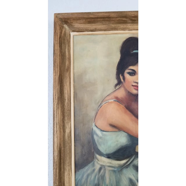 Brown 1971 Figurative Grace K Neil Painting of Two Ballet Dancers For Sale - Image 8 of 12