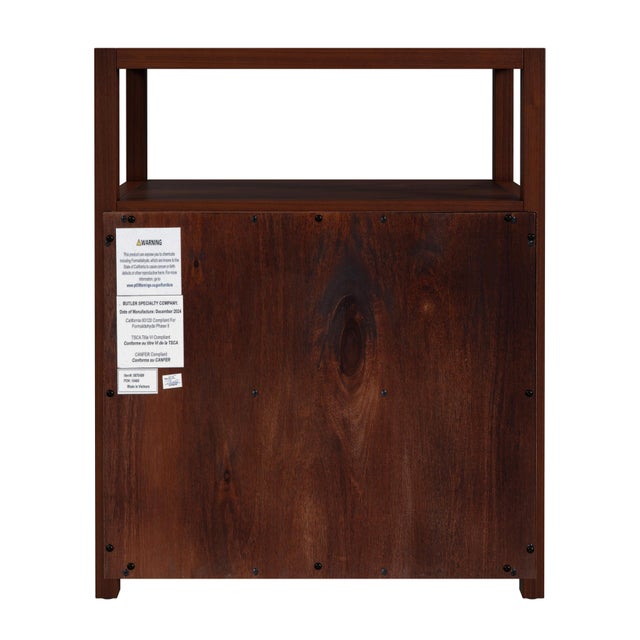 Lark 21 in. W Wood 2 Drawer Nightstand with Open Storage Shelf, Walnut For Sale In Chicago - Image 6 of 8