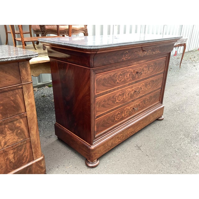 Early 19th Century 19th Century French Flame Mahogany & Inlay Commode For Sale - Image 5 of 8