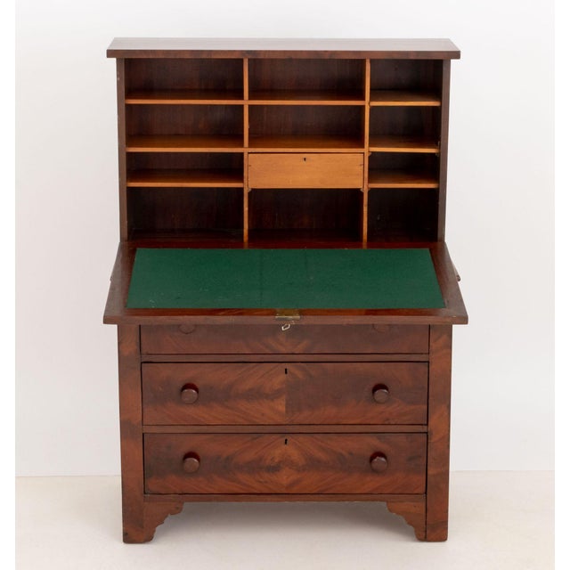 American American Empire Style Flame Mahogany Secretary For Sale - Image 3 of 11