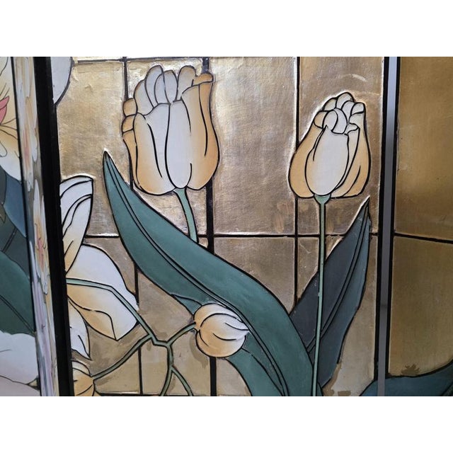 French Four-Panel Room Divider from Fournier Decoration Paris, 1980s For Sale - Image 9 of 14