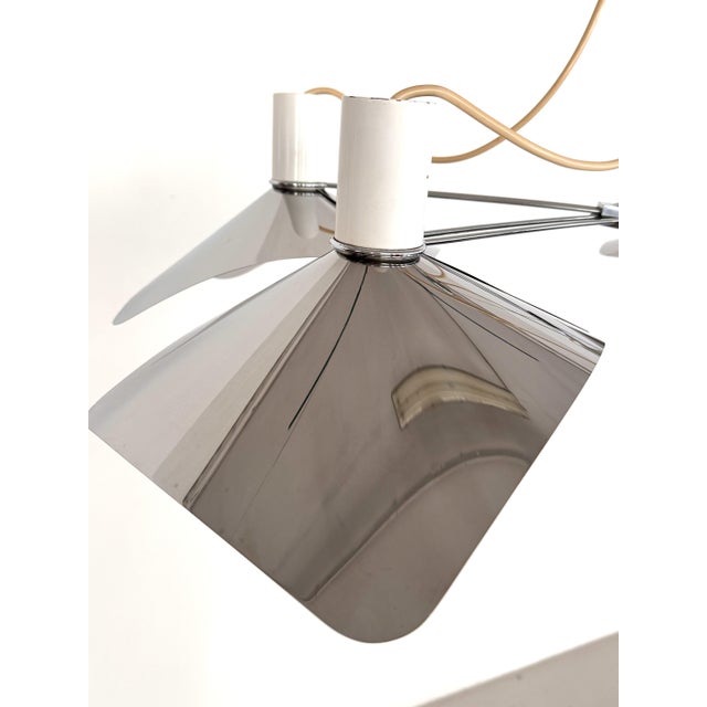 Silver Mid-Century Modern Corolla Pendant Light in Chrome from Giovanni Grignani, Italy, 1970s For Sale - Image 8 of 18