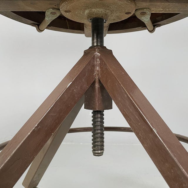 Mid-Century Modern Italian Wooden and Metal Chair with Casters, 1940s For Sale - Image 12 of 16