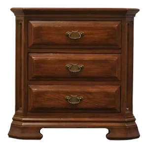 Davis Cabinet Co. Solid Walnut Traditional Contemporary 25" Three Drawer Nightstand 5242 in Somerset Finish