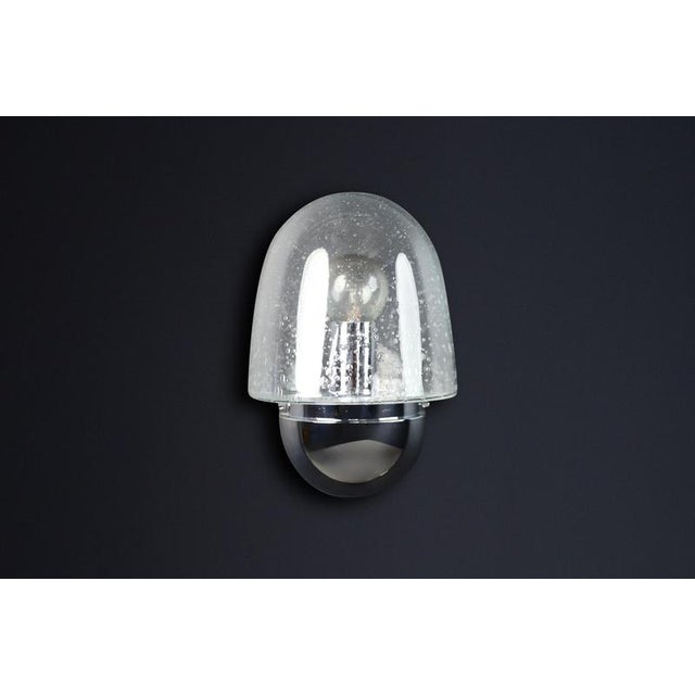Gold Mid-Century Wall Sconce Chrome & Bubble Glass from Glashütte Limburg, 1960s For Sale - Image 8 of 11