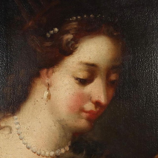 Cleopatra Dissolves a Pearl in a Cup of Vinegar, 1600s, Oil on Canvas For Sale - Image 4 of 11