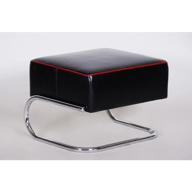 Bauhaus Bauhaus Black Tubular Stool by Robert Slezak, 1930s For Sale - Image 3 of 9
