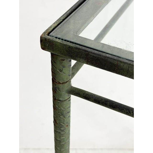 1970s Mario Papperzini for Salterini Wrought Iron Patio Dining Table With Glass Top For Sale - Image 12 of 18
