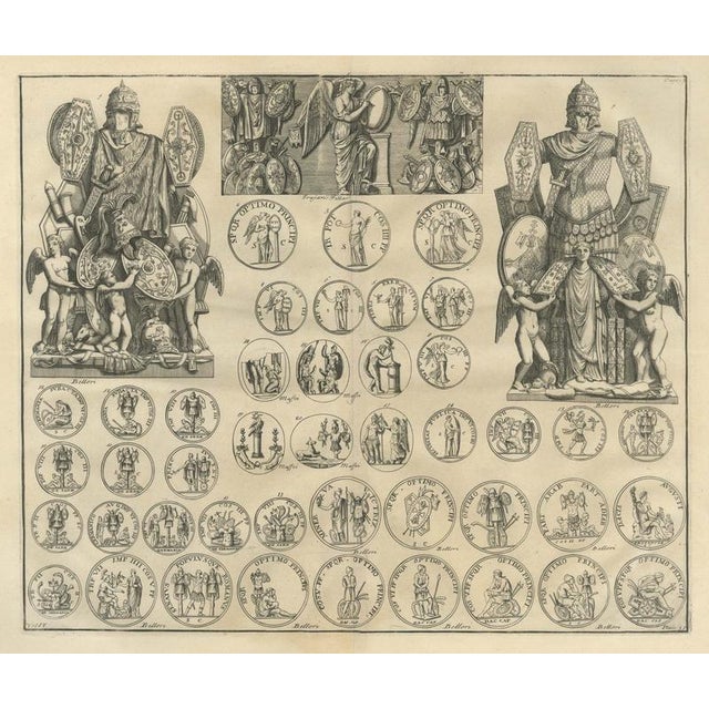 Brown Bernard de Montfaucon, Roman Trophies and Victory Coins with Trajan's Column Victory, 1722, Engraving For Sale - Image 8 of 8