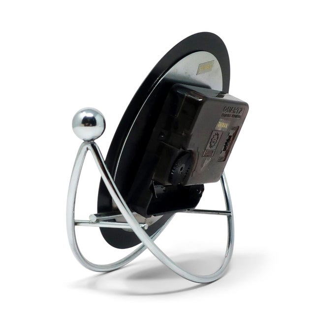 1980s Postmodern Chrome Rocking Desk Clock For Sale In New York - Image 6 of 8