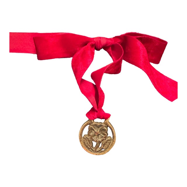 Vintage English Horse Brass Ornament For Sale