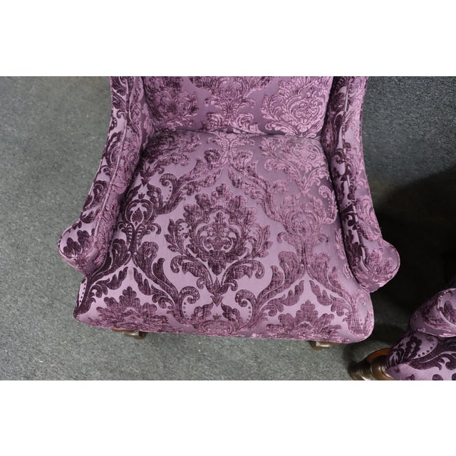 Pair of William & Mary Style Wingback Chairs For Sale - Image 10 of 16