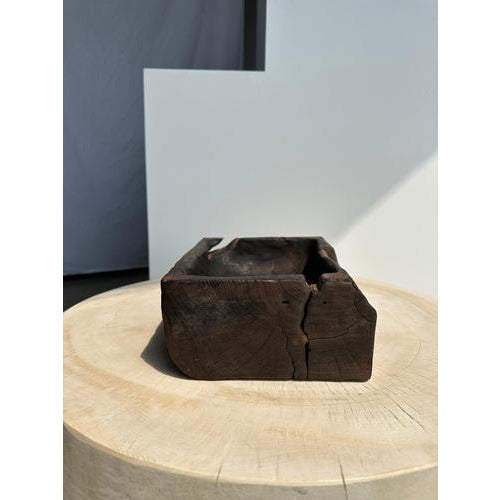 Asian Rectangular Dark Brown Teak Bowl For Sale - Image 10 of 18