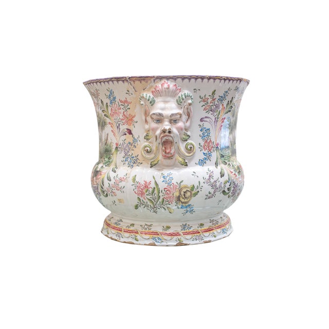 Featuring a richly detailed pastoral scene depicting a courting couple in a verdant countryside, framed by ornate Rococo-...