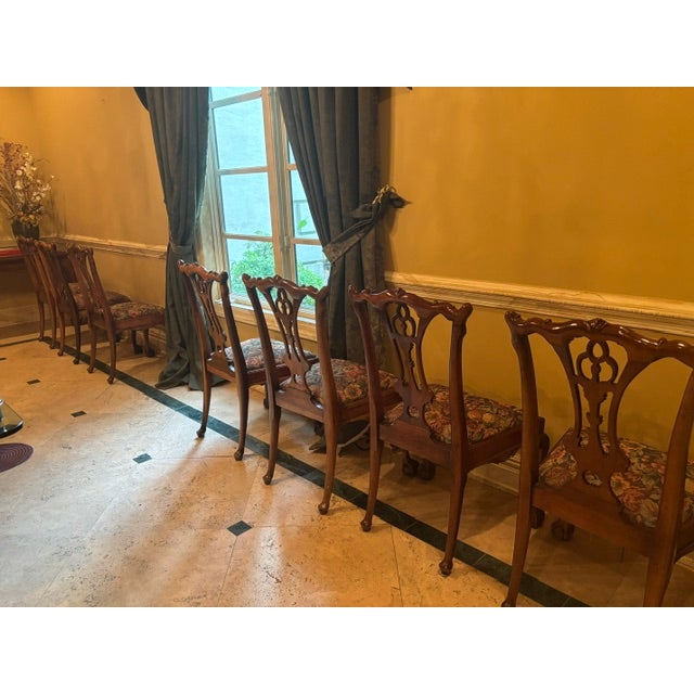 Mid 20th Century Hand Carved Mahogany Chairs For Sale - Image 5 of 12