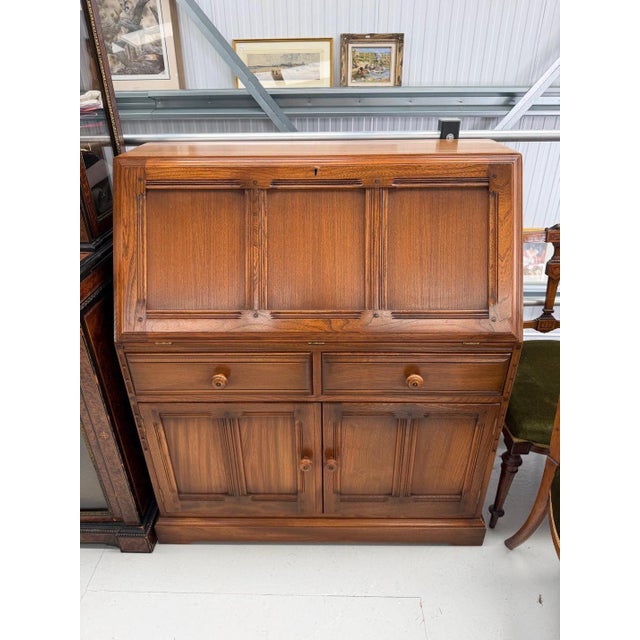 Golden Dawn Secretaire by Lucian Ercolani for Ercol, 1960s For Sale - Image 6 of 6