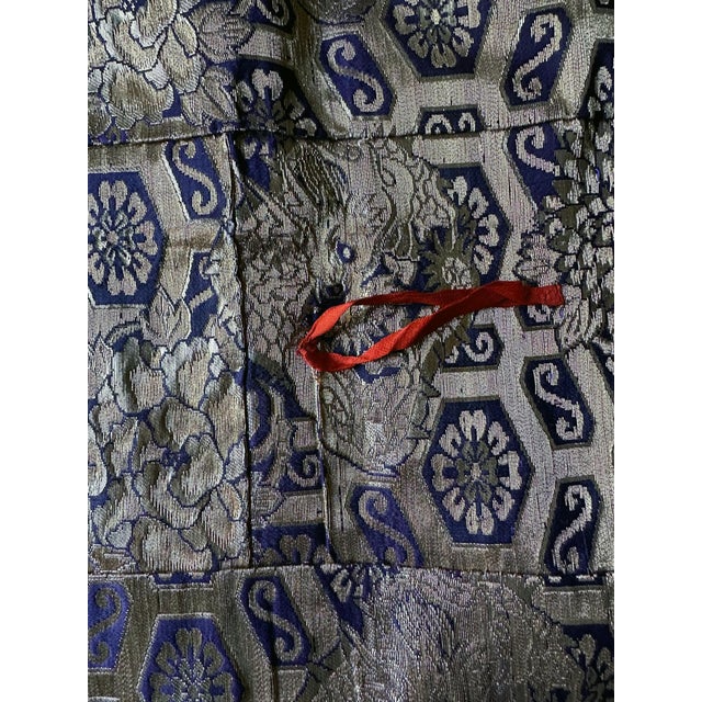 Mid-Century Modern Magnificent Antique Japanese Woven Brocade Kesa Monk's Robe Meiji Period For Sale - Image 3 of 18