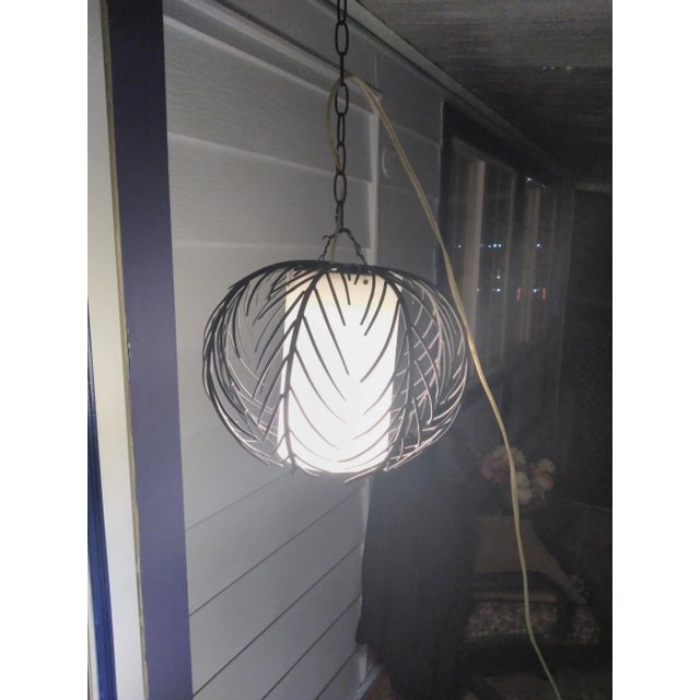 1970s Mid-Century Steel and Acrylic Pendant Lamp For Sale In San Diego - Image 6 of 9