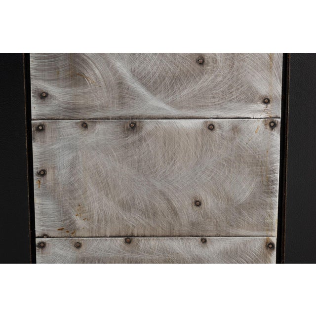 Silver Paul Evans Style Dining Table With Glass Top, 1975 C. For Sale - Image 8 of 9