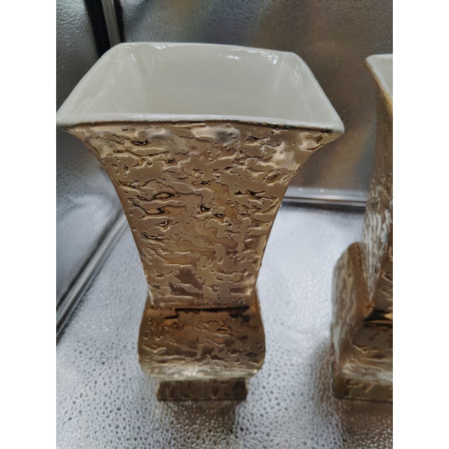 Mid-Century Modern 1960s Weeping Gold Vase For Sale - Image 3 of 5