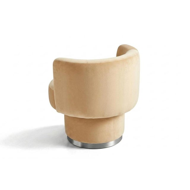 Not Yet Made - Made To Order Caos Accent Chair in Creme Velvet by Moanne For Sale - Image 5 of 6