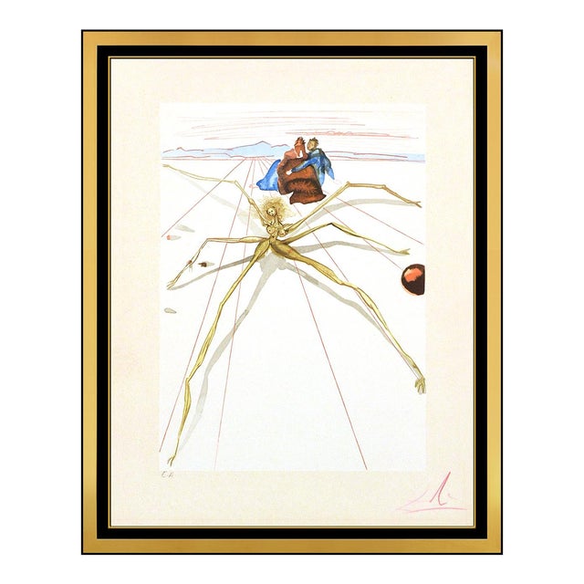 1963 Purgatory Canto 12 Surrealism Yellow Etching Salvador Dalí For Sale