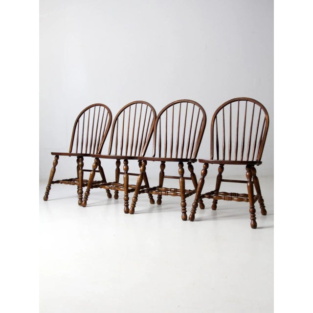 Brown Vintage Dining Chairs Set of 4 For Sale - Image 8 of 11