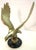 Vintage Cast Brass Eagle With Spanned Wings in Flight – Round Marble Base For Sale - Image 13 of 16
