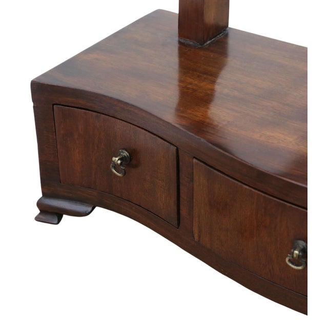 Antique Serpentine Shield-Shaped Mahogany Dressing Table Mirror, 19th Century For Sale - Image 6 of 10