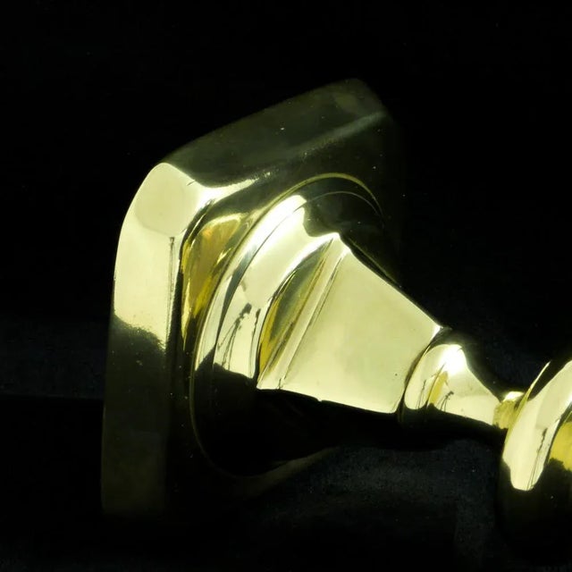 Metal Victorian Knop-Stemmed Brass Candlesticks, Set of 2 For Sale - Image 7 of 10