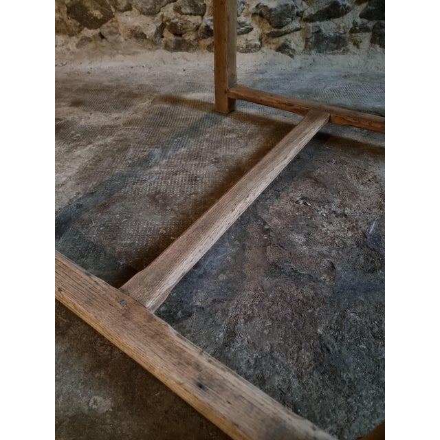 Rustic French Oak Farmhouse Table with Side Drawer, 1900s For Sale - Image 12 of 18