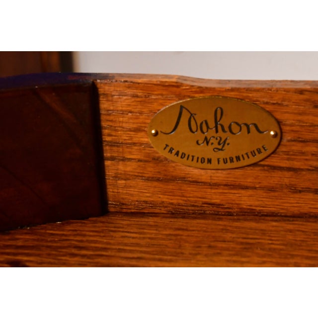 1910s Antique Dokon n.y English Regency Mahogany Banded Satinwood Console Table For Sale - Image 9 of 13