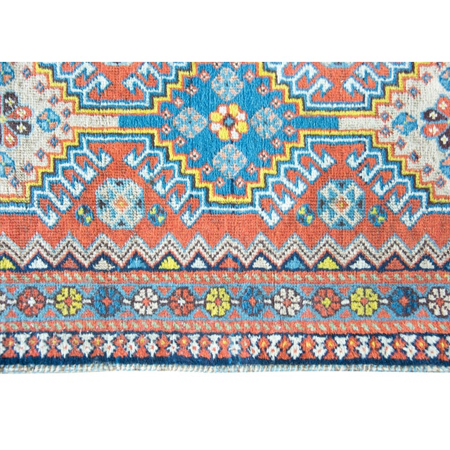 Burnt Orange Early 20th Century Persian Heriz Runner For Sale - Image 8 of 14